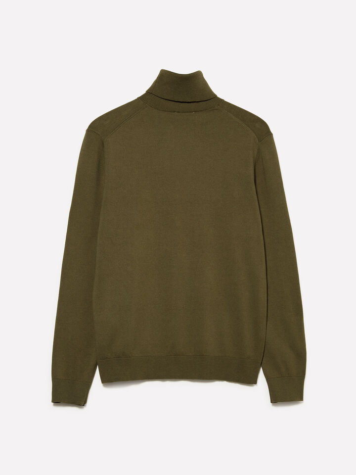 Olivgrüner Pullover mit hohem Kragen - pullover hoher kragen für herren - Militärgrün | Sisley image number 2